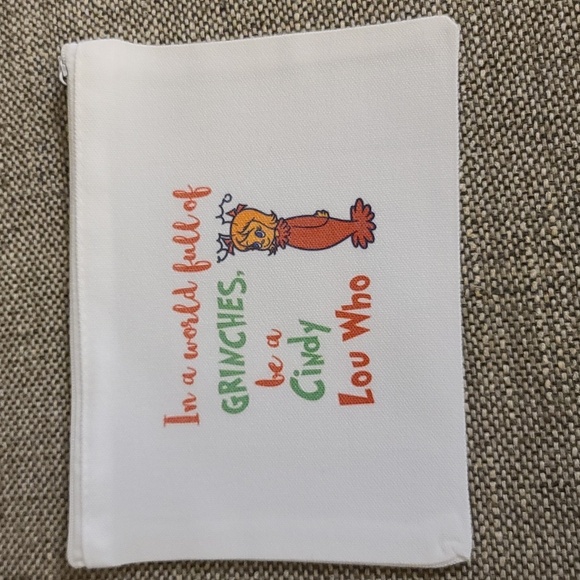 GRINCH Zippered pouch bags 2 sizes and 2 sides NWT - Picture 5 of 8